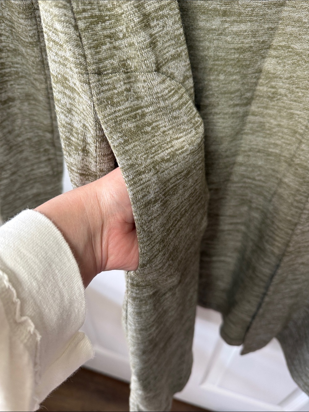 Lands’ End Olive Green Cardigan Sweater - Picture 5 of 7